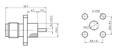 SMA series Connectors Product Outline Dimensions