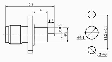 SMA series Connectors Product Outline Dimensions