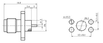 SMA series Connectors Product Outline Dimensions