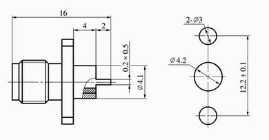 SMA series Connectors Product Outline Dimensions