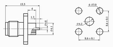 SMA series Connectors Product Outline Dimensions