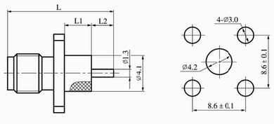 SMA series Connectors Product Outline Dimensions