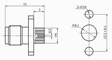 SMA series Connectors Product Outline Dimensions