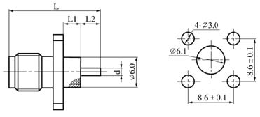 SMA series Connectors Product Outline Dimensions