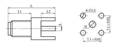 SMA series Connectors Product Outline Dimensions