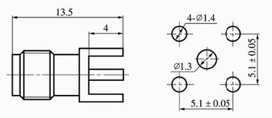 SMA series Connectors Product Outline Dimensions