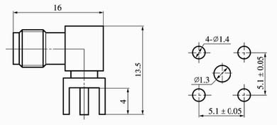 SMA series Connectors Product Outline Dimensions