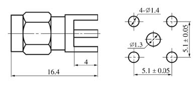 SMA series Connectors Product Outline Dimensions