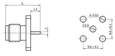 SMA series Connectors Product Outline Dimensions