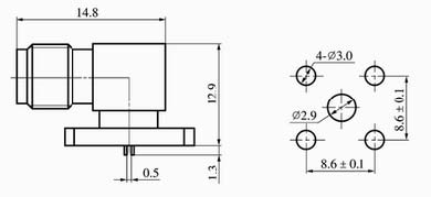 SMA series Connectors Product Outline Dimensions