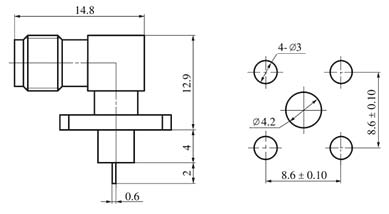 SMA series Connectors Product Outline Dimensions