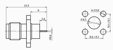 SMA series Connectors Product Outline Dimensions