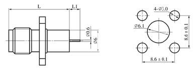 SMA series Connectors Product Outline Dimensions