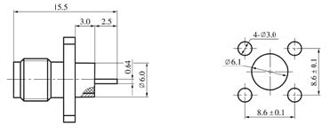 SMA series Connectors Product Outline Dimensions