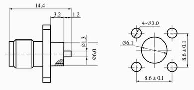 SMA series Connectors Product Outline Dimensions