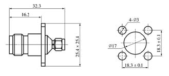 SMA series Connectors Product Outline Dimensions