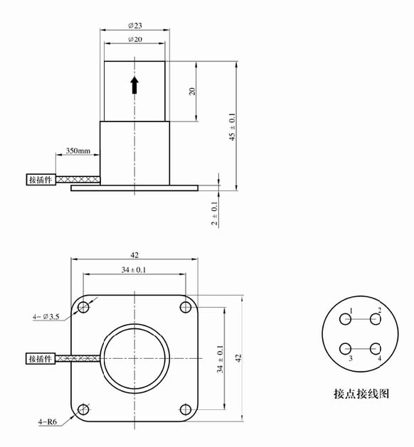 BK15-1（GK-2） Over loading switch  Relays Outline Mounting Dimensions and The Picture of Connector