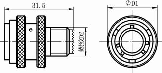 GJB599 series(MIL-C-38999)Ⅰcircular electrical connector Connectors Product Outline Dimensions