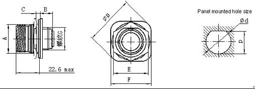 GJB599 series(MIL-C-38999) Ⅲ circular electrical connector Connectors Product Outline Dimensions