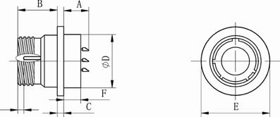 GJB599 series (MIL-C-38999) circular connectors for space Connectors Product Outline Dimensions