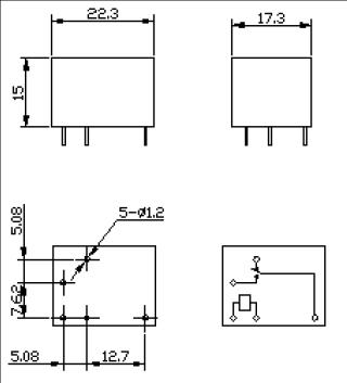 SRI-RELAY Relays Outline Mounting Dimensions