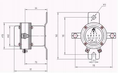 BK1 Electromagnetism Switch series Relays Product Outline Dimensions