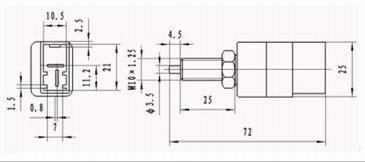 ZD2 Brake Lamp Switch series Relays Product Outline Dimensions