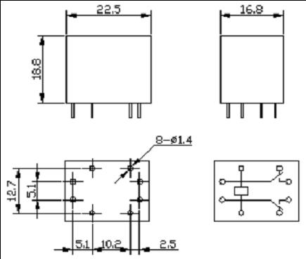 SRE-RELAY Relays Outline Mounting Dimensions
