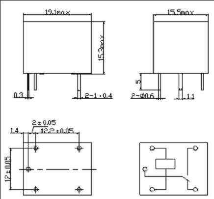 SRD-RELAY Relays Outline Mounting Dimensions