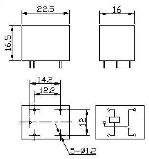 SRG-RELAY Relays Outline Mounting Dimensions
