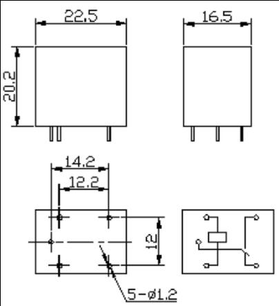 SRU-RELAY Relays Outline Mounting Dimensions