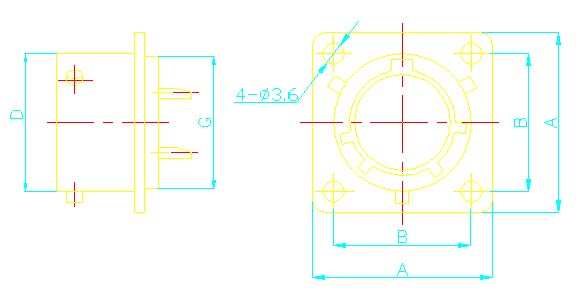 Y11 series  Connectors Outline Mounting Dimensions