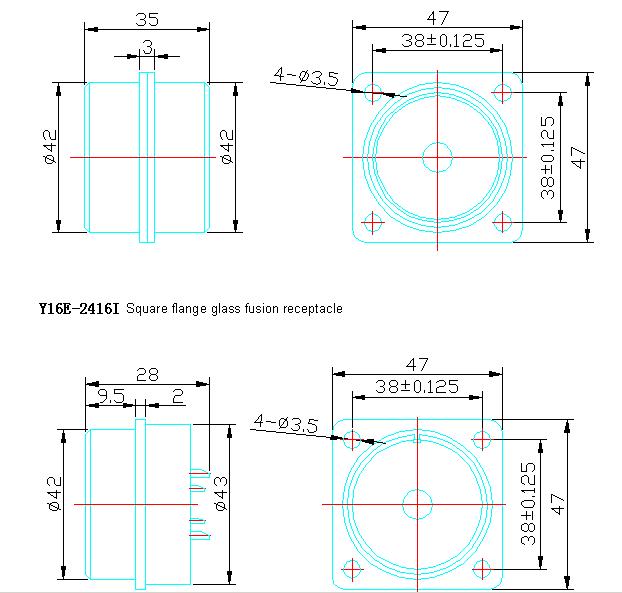 Y16 Series  Connectors Outline Mounting Dimensions