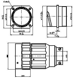 Y50DX series  Connectors Outline Mounting Dimensions