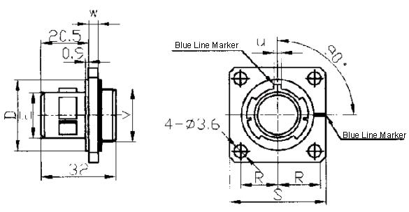 Y23 Series Connectors Outline Mounting Dimensions