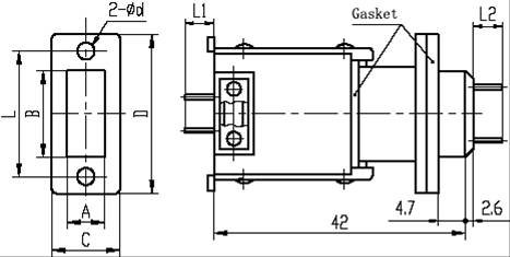 J14B series Connectors Product Outline Dimensions