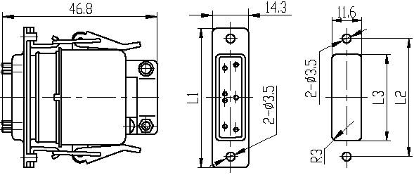 J6,J6D series Connectors Product Outline Dimensions