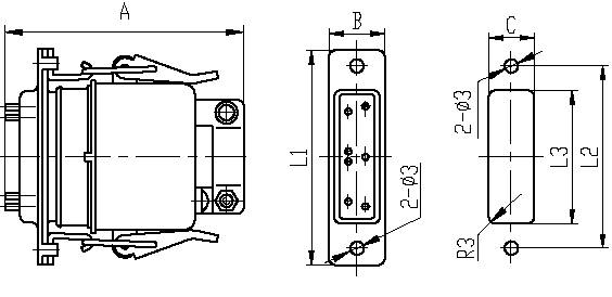 J6,J6D series Connectors Product Outline Dimensions