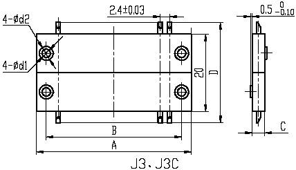 J3,J3A,J3B,J3C,J3D series Connectors Product Outline Dimensions