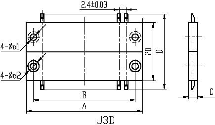 J3,J3A,J3B,J3C,J3D series Connectors Product Outline Dimensions