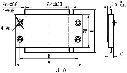 J3,J3A,J3B,J3C,J3D series Connectors Product Outline Dimensions