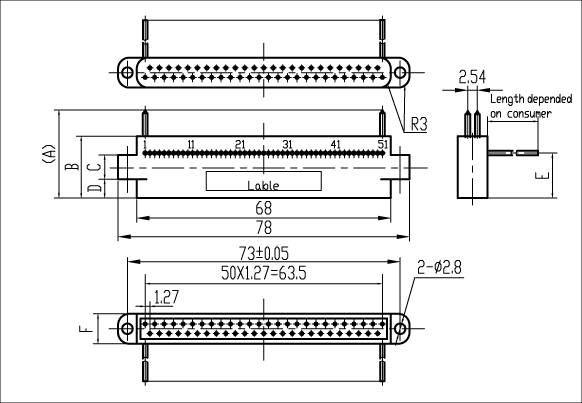 J19C series Connectors Product Outline Dimensions