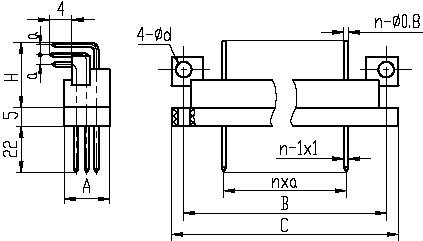 J28,J28A,J28C,J28D series Connectors Product Outline Dimensions