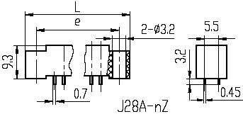 J28,J28A,J28C,J28D series Connectors Product Outline Dimensions