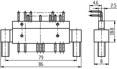 J41E series Connectors Product Outline Dimensions