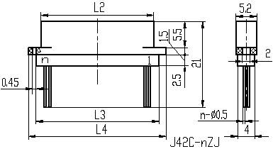 J42C series Connectors Product Outline Dimensions