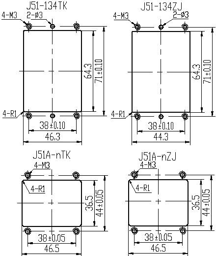 J51,J51A series Connectors Product Outline Dimensions