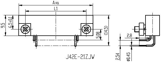 J42E series Connectors Product Outline Dimensions