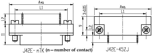 J42E series Connectors Product Outline Dimensions