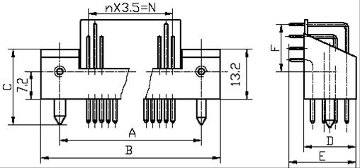 J52 series Connectors Product Outline Dimensions